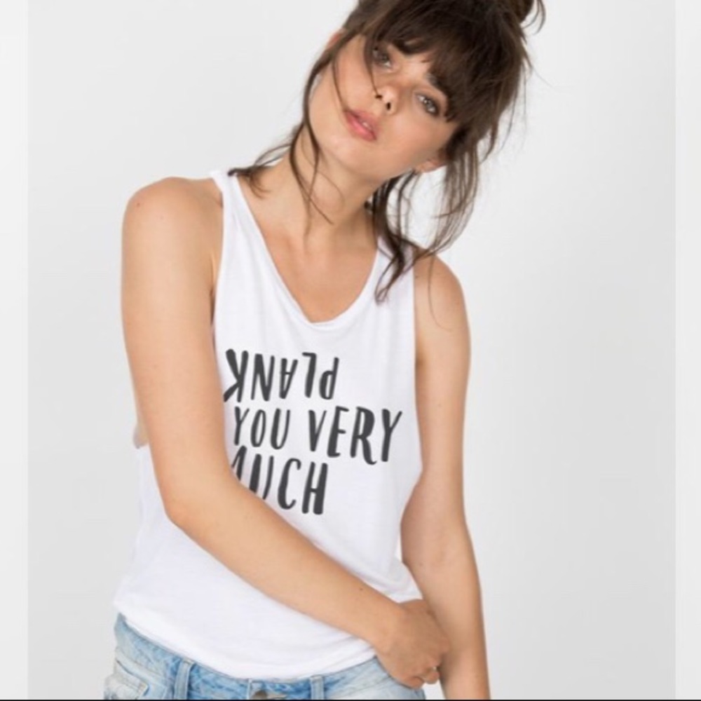 Luciana Plank You Very Much White Muscle Tee